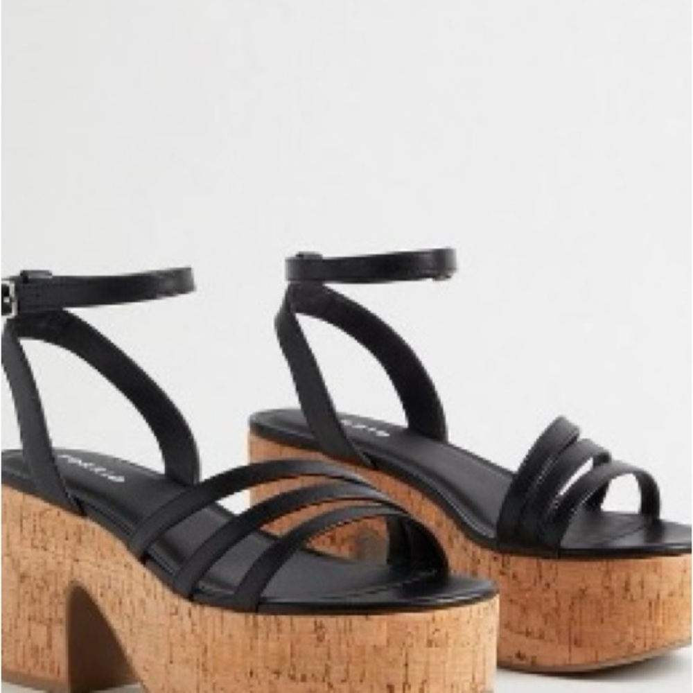 Torrid Black Platform Shoes with Cork Soles